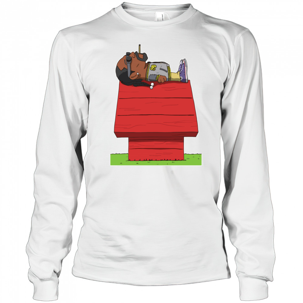 Peanuts Snoopy parody smoking Snoop Dogg on Rooftop shirt Long Sleeved