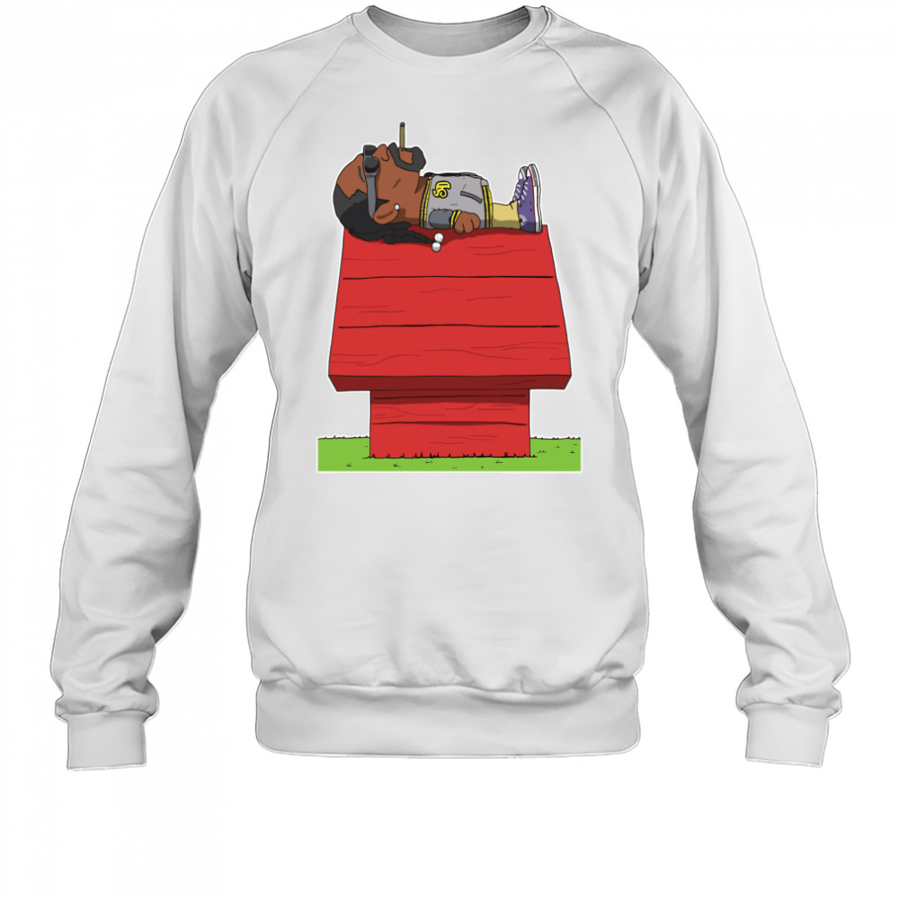 Peanuts Snoopy parody smoking Snoop Dogg on Rooftop shirt Sweatshirt