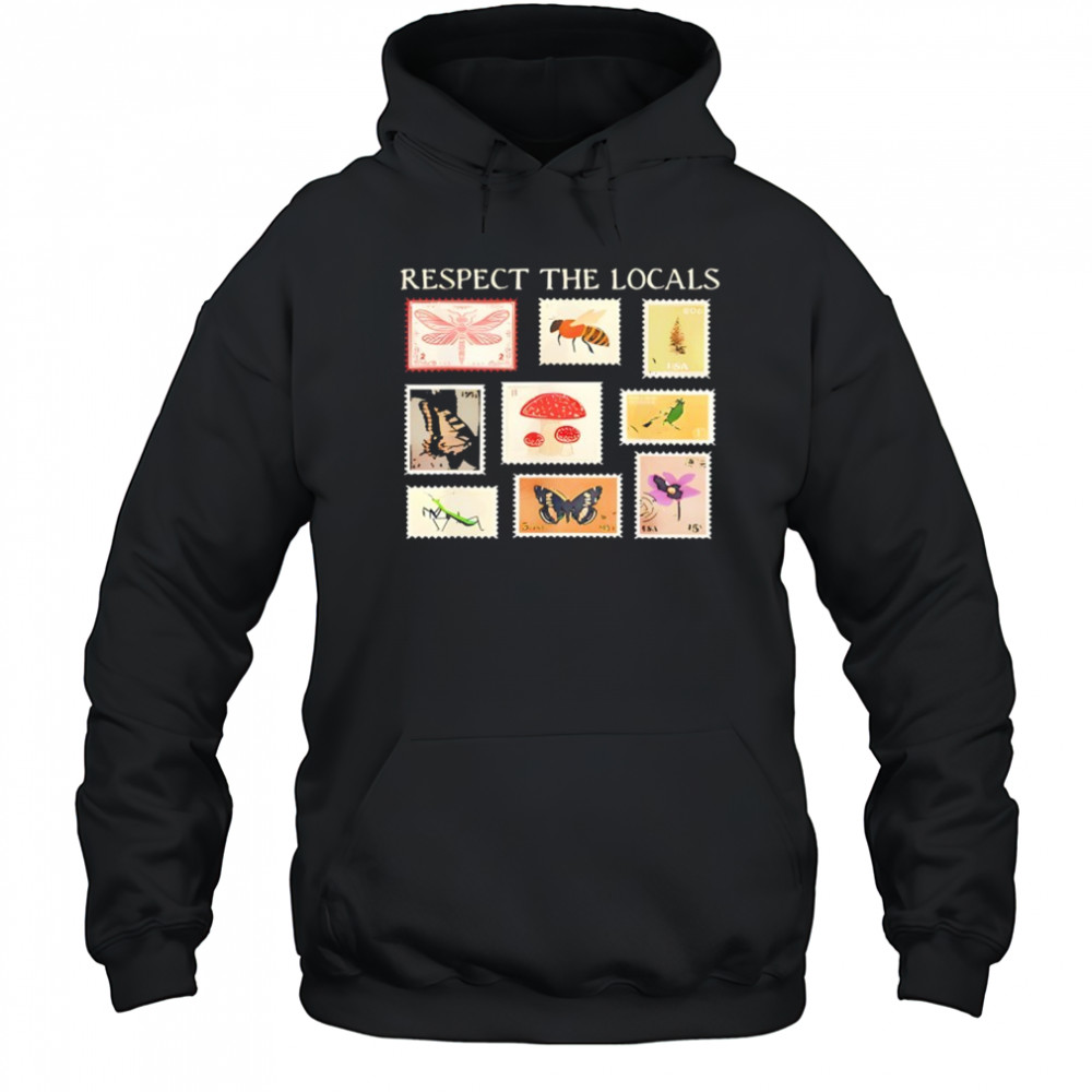 Respect The Locals Cute Nature Stamp With Butterflies T-Shirt Hoodie