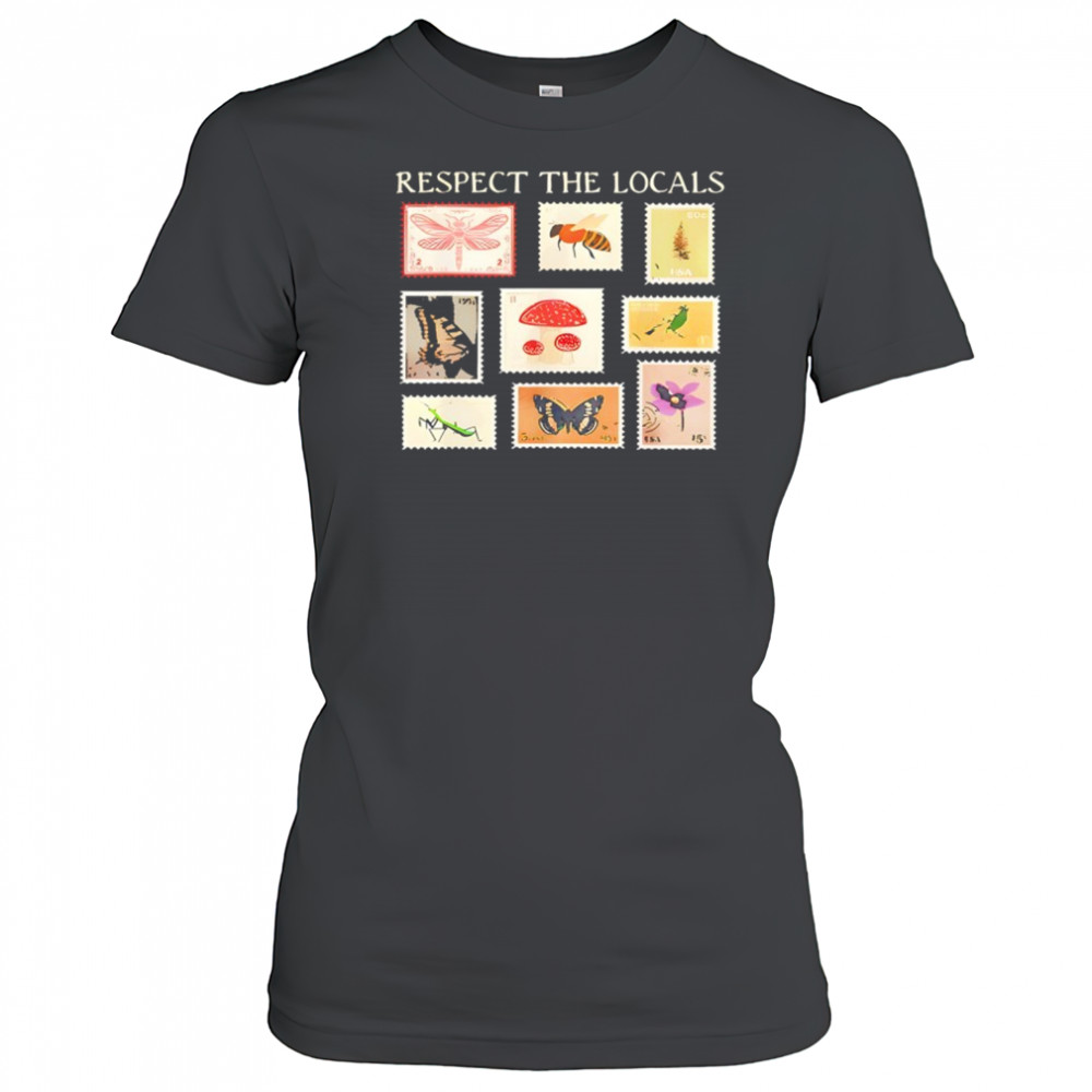 Respect The Locals Cute Nature Stamp With Butterflies T-Shirt Women's T-shirt