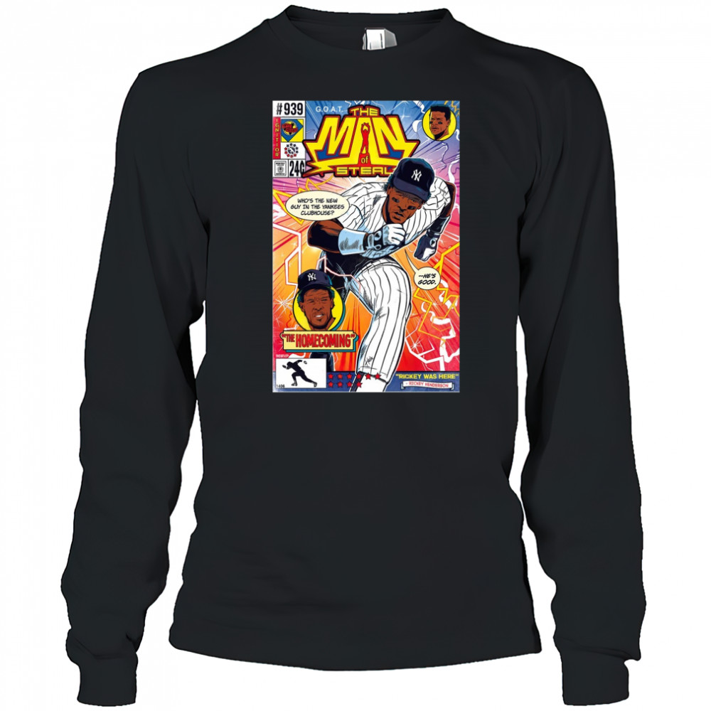 Rickey Henderson Poster 2025 The Man Of Steal Pop Fly T-Shirt Long Sleeved