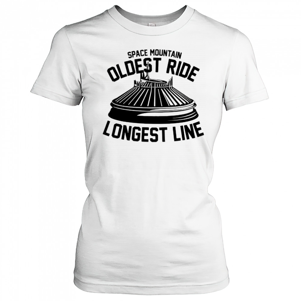 Space mountain oldest ride longest line shirt Women's T-shirt