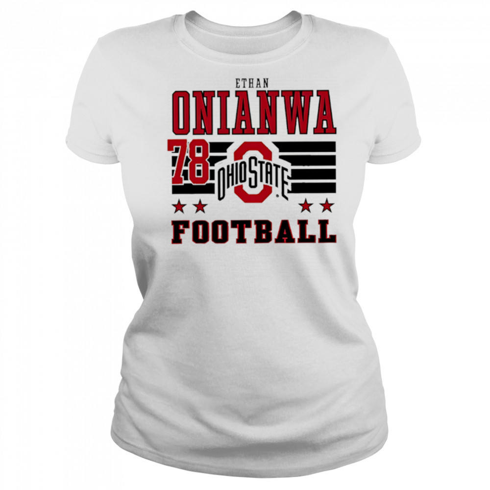 Ethan Onianwa Ohio State Buckeyes Football 78 shirt Women's T-shirt