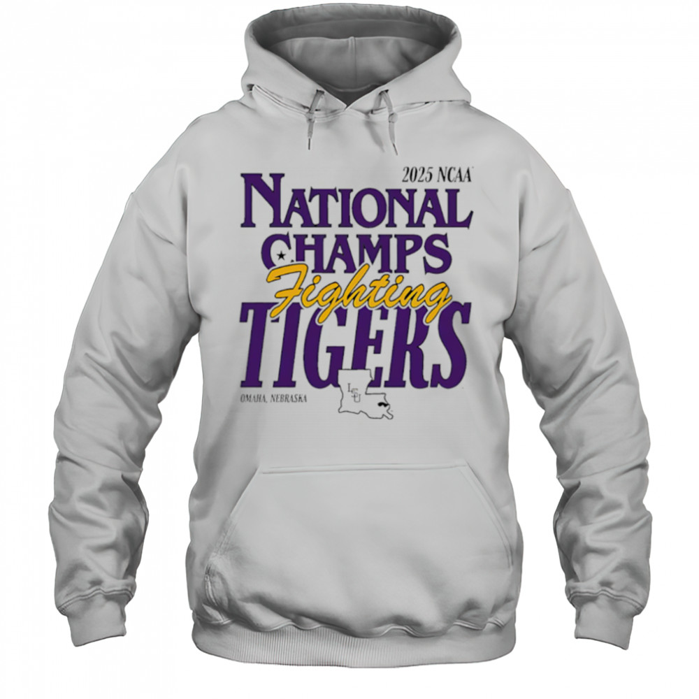 LSU Tigers 2025 NCAA Baseball Men’s College World Series Champions cream shirt Hoodie