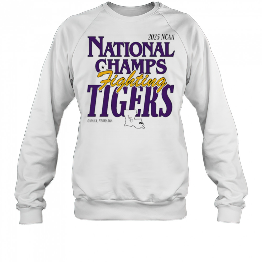 LSU Tigers 2025 NCAA Baseball Men’s College World Series Champions cream shirt Sweatshirt