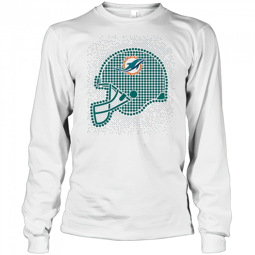 Miami Dolphins polka dots helmet shirt Long Sleeved