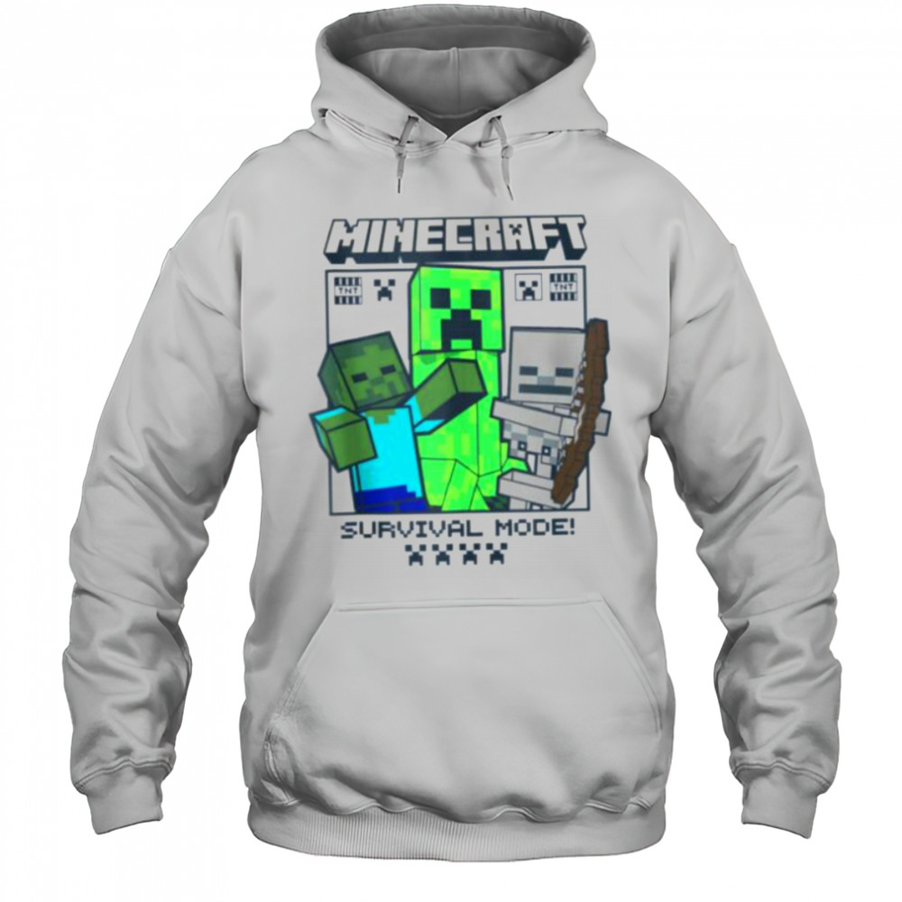Minecraft Creeper Zombie Skeleton Survival Mode Shirt Hoodie