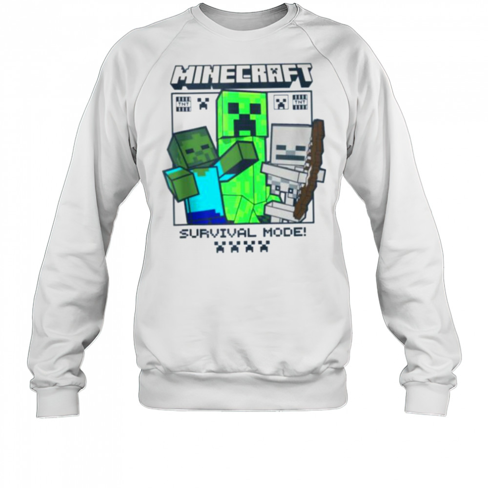Minecraft Creeper Zombie Skeleton Survival Mode Shirt Sweatshirt