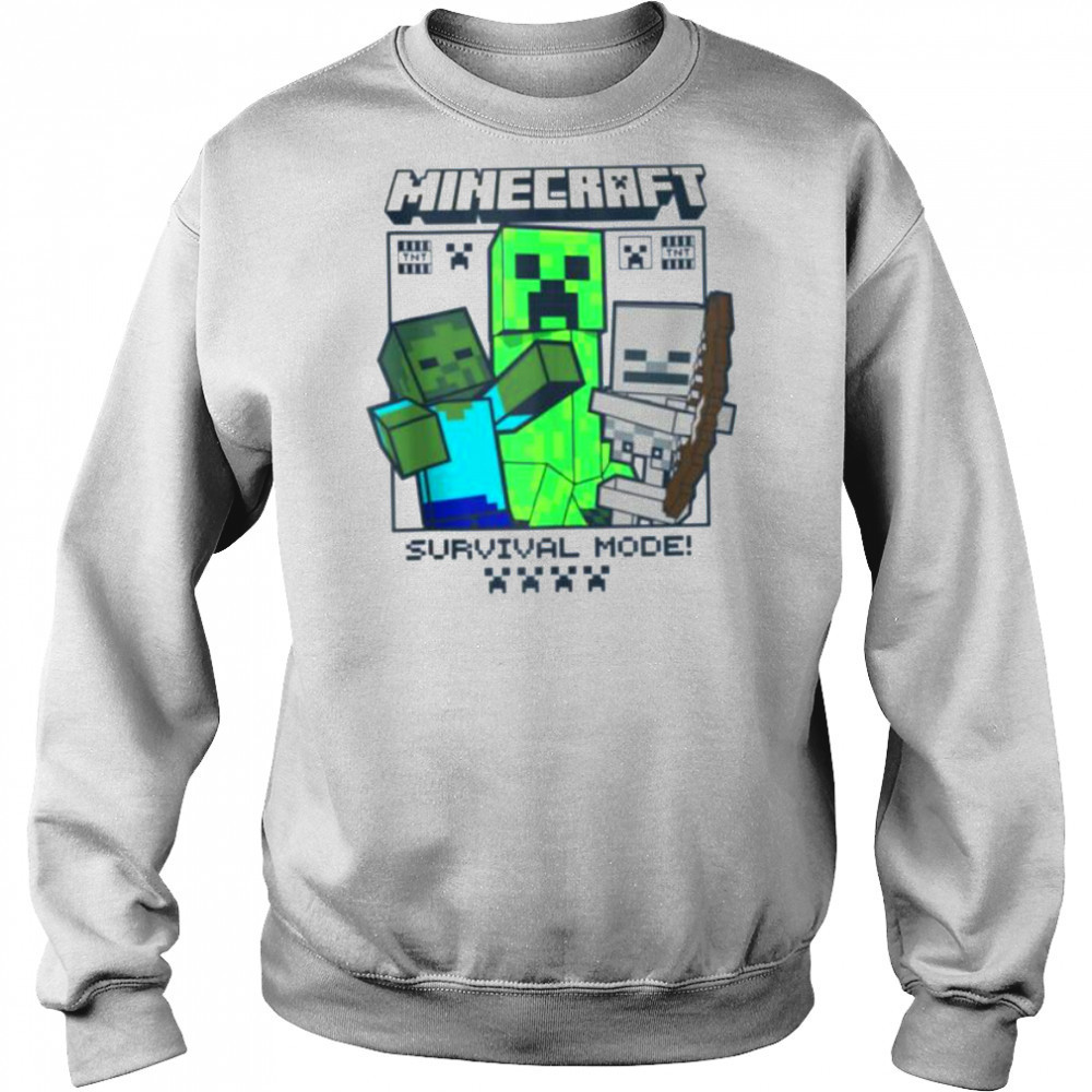 Minecraft Creeper Zombie Skeleton Survival Mode Shirt Hoodie