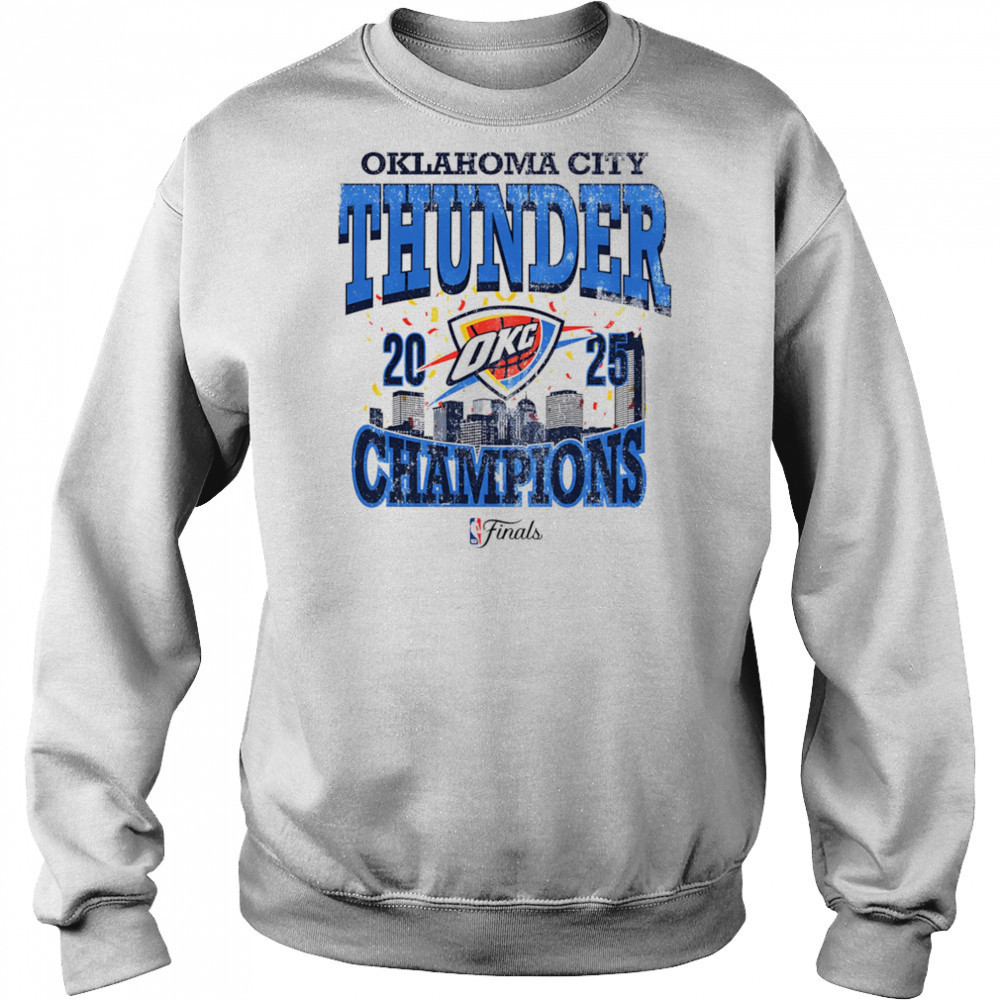 Okc Thunder 2025 NBA Champions skyline shirt Hoodie