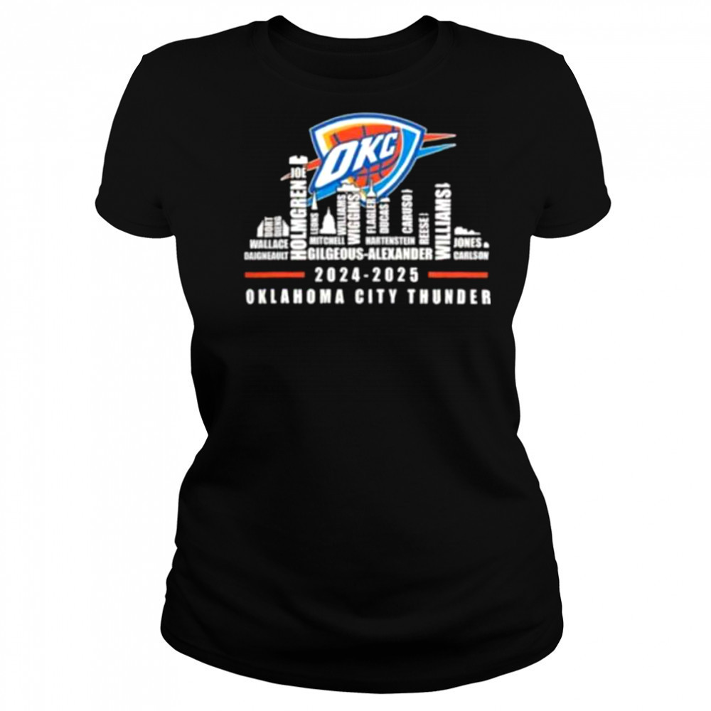 Oklahoma City Thunder 2024 2025 team roster city skyline shirt Women's T-shirt