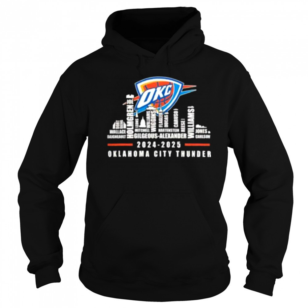Oklahoma City Thunder 2024 2025 team roster city skyline shirt Sweatshirt