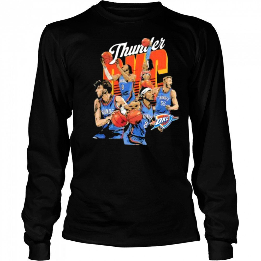 Oklahoma City Thunder basketball starting 5 players team stars caricature shirt Long Sleeved