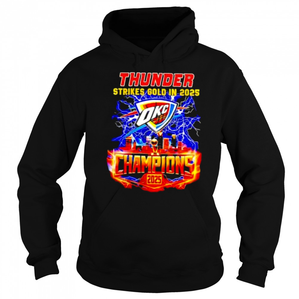 Oklahoma City Thunder Strikes Gold in 2025 Champion lightning shirt Sweatshirt