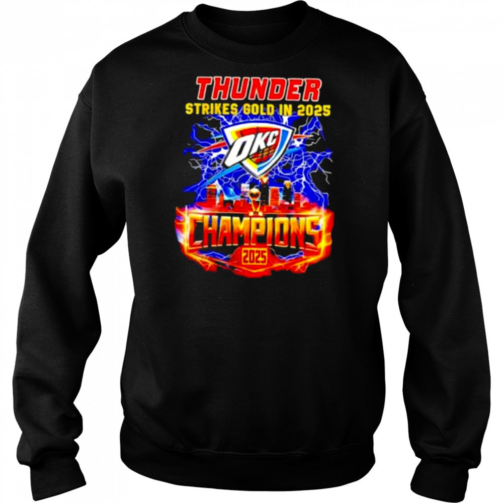 Oklahoma City Thunder Strikes Gold in 2025 Champion lightning shirt Hoodie