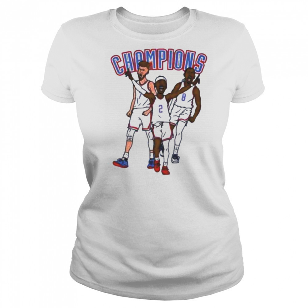 SGA Chet Holmgren Oklahoma and Jalen Williams City Thunder NBA Basketball Champions cartoon shirt Women's T-shirt