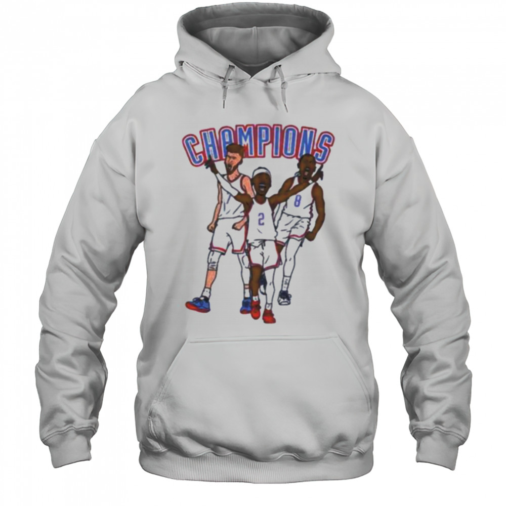 SGA Chet Holmgren Oklahoma and Jalen Williams City Thunder NBA Basketball Champions cartoon shirt Hoodie