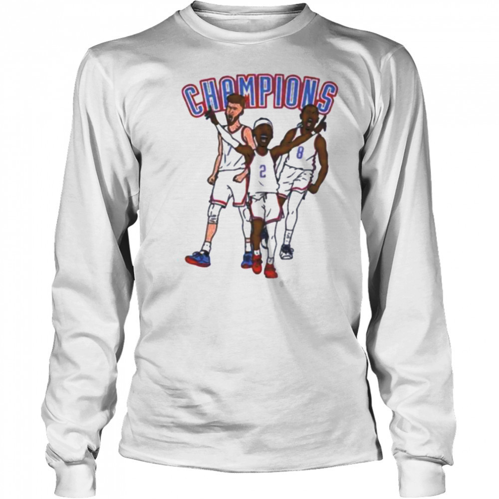SGA Chet Holmgren Oklahoma and Jalen Williams City Thunder NBA Basketball Champions cartoon shirt Long Sleeved
