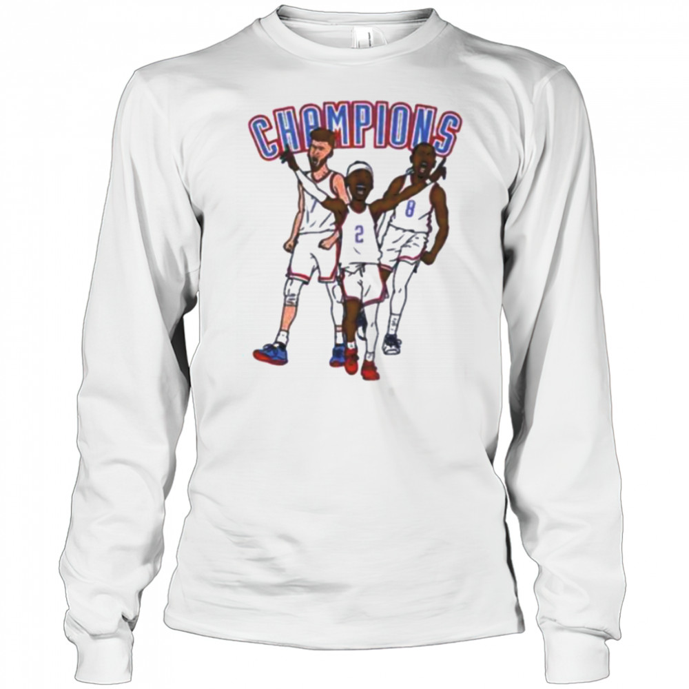 SGA Chet Holmgren Oklahoma and Jalen Williams City Thunder NBA Basketball Champions cartoon shirt Long Sleeved