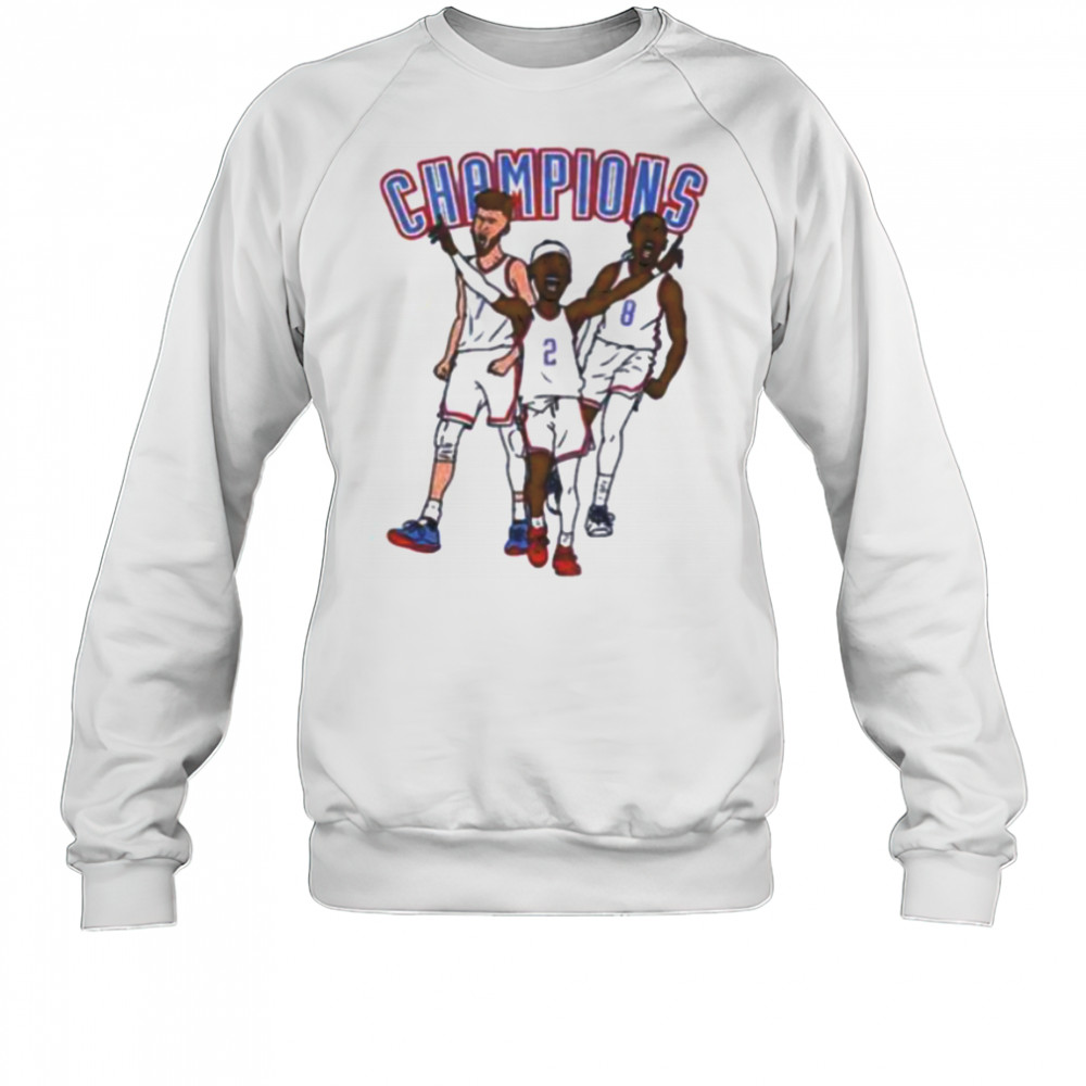 SGA Chet Holmgren Oklahoma and Jalen Williams City Thunder NBA Basketball Champions cartoon shirt Sweatshirt
