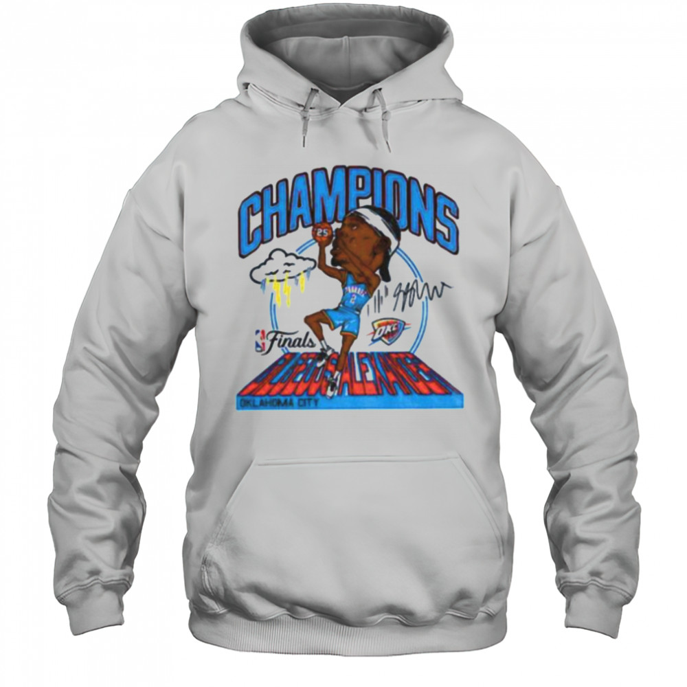 Shai Gilgeous Alexander caricature Oklahoma City Thunder NBA Finals Champions signature shirt Hoodie