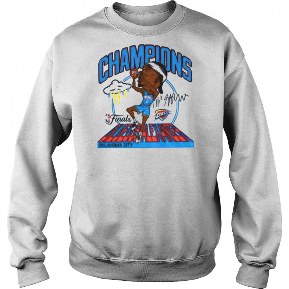 Shai Gilgeous Alexander caricature Oklahoma City Thunder NBA Finals Champions signature shirt Hoodie