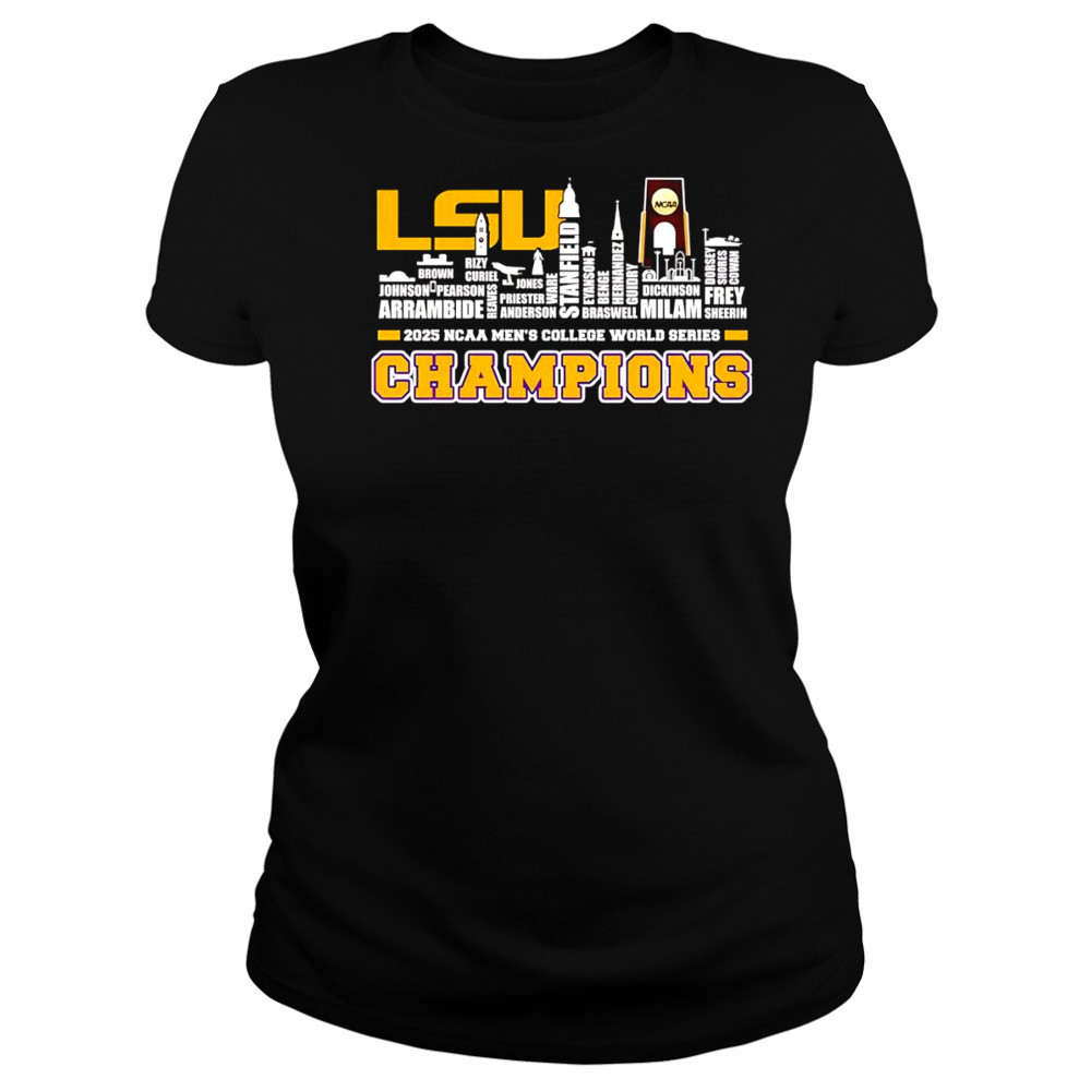 Skyline name LSU Tigers 2025 NCAA Men’s College World Series Champions shirt Women's T-shirt