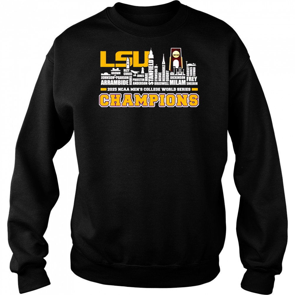 Skyline name LSU Tigers 2025 NCAA Men’s College World Series Champions shirt Hoodie