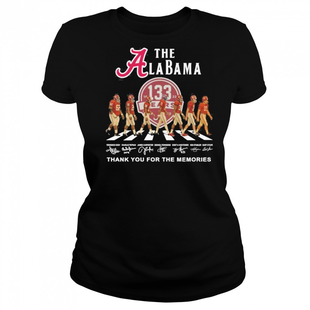 The Alabama Crimson Tide Abbey Road 133 Years Thank You For The Memories signatures shirt Women's T-shirt