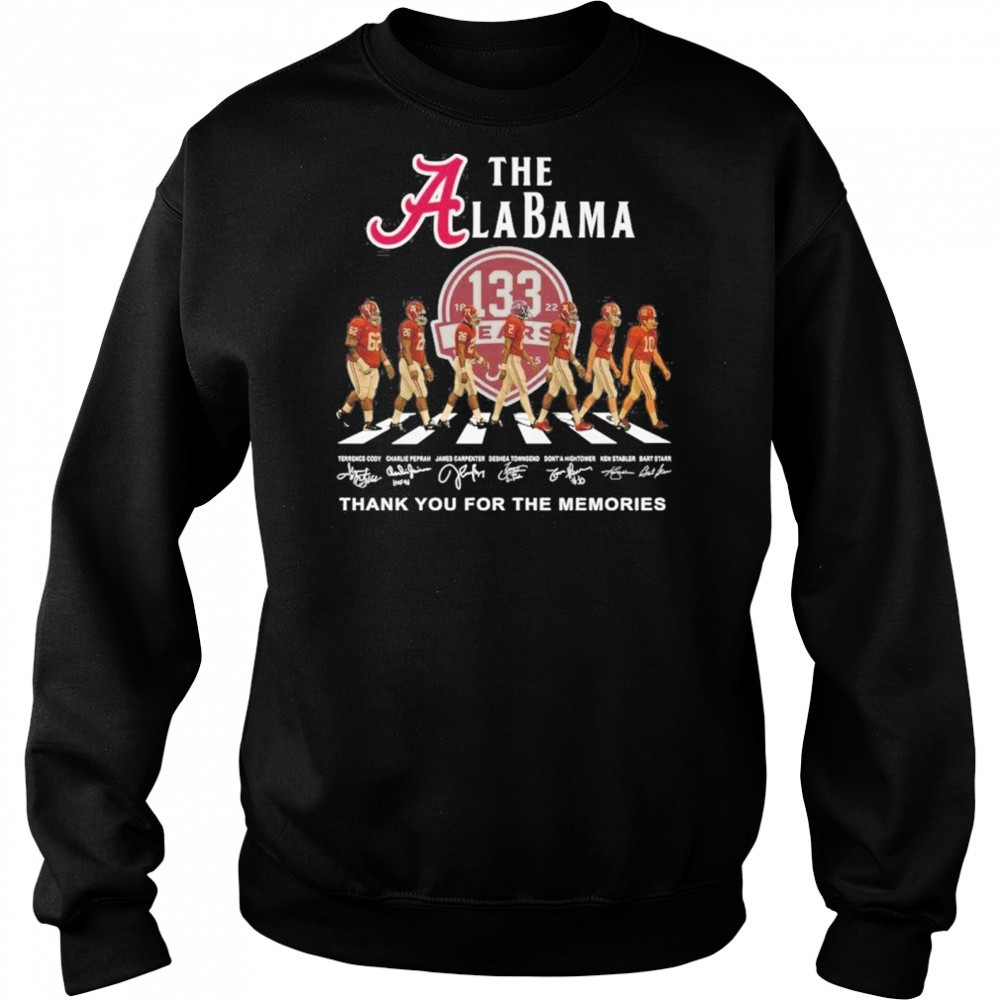 The Alabama Crimson Tide Abbey Road 133 Years Thank You For The Memories signatures shirt Hoodie