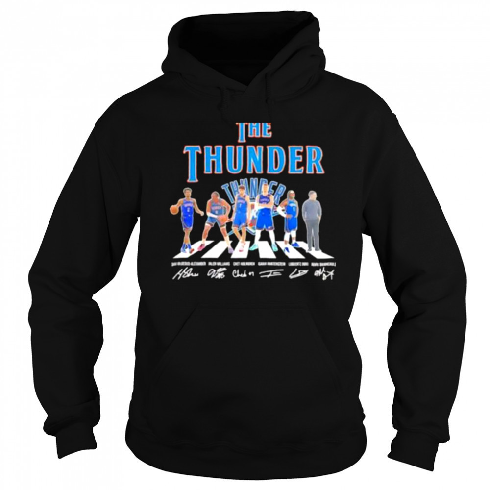 The Oklahoma City Thunder walking across signatures shirt Sweatshirt