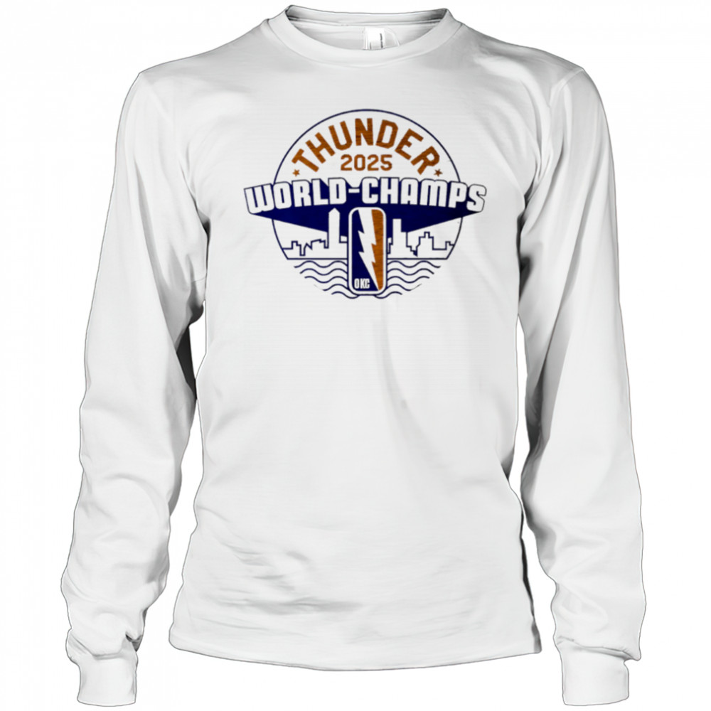 Thunder 2025 World Champions OKC Skyline vintage shirt Long Sleeved