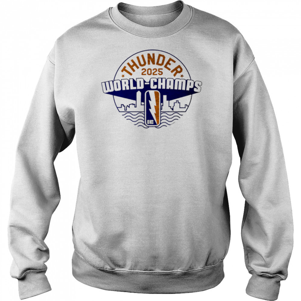 Thunder 2025 World Champions OKC Skyline vintage shirt Hoodie