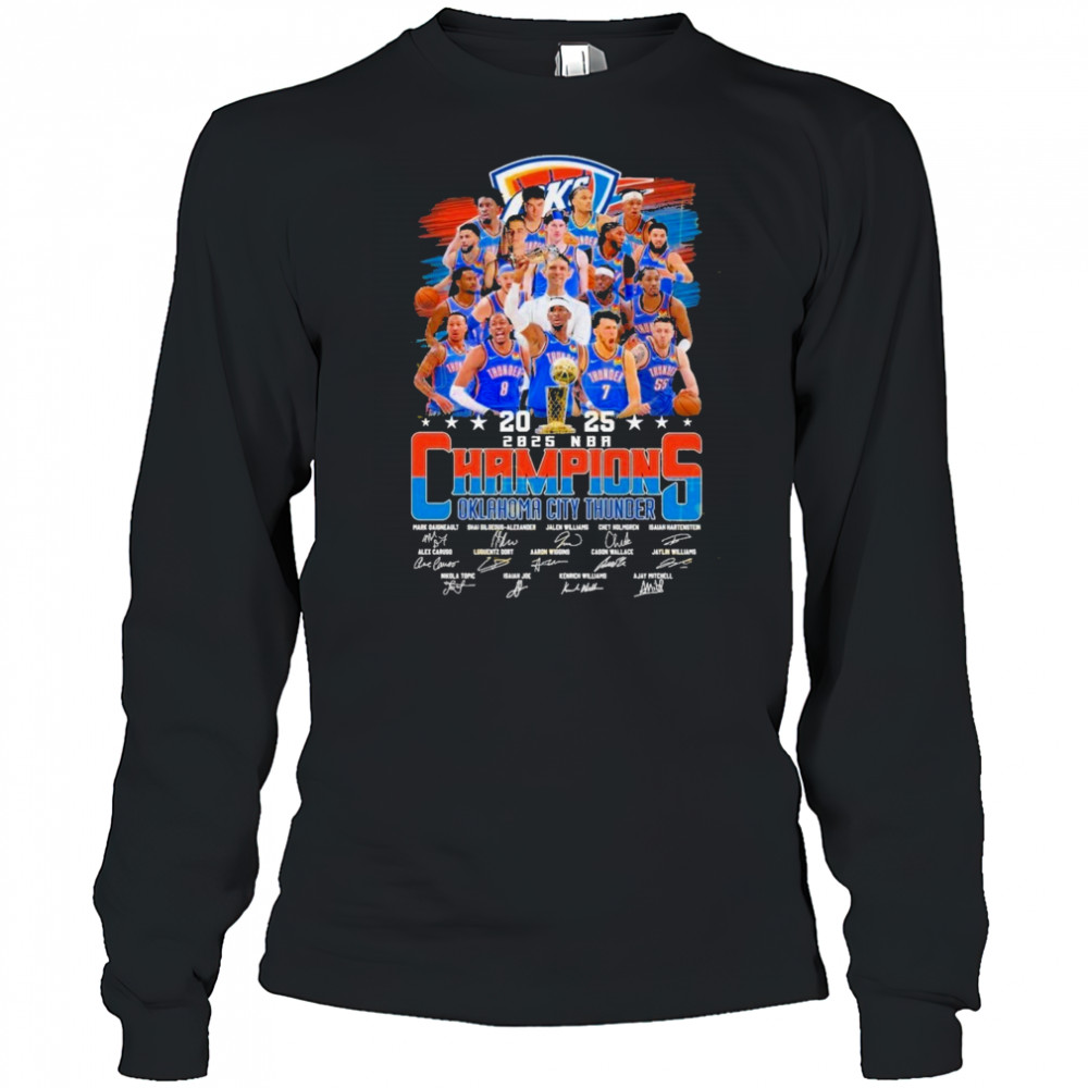 2025 NBA Finals Champions Oklahoma City Thunder Signature Unisex T-Shirt Long Sleeved