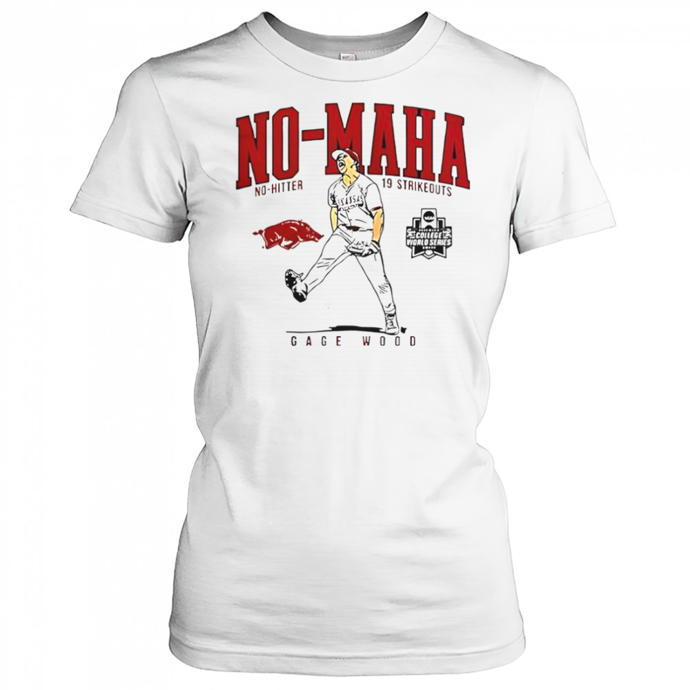 Arkansas Razorbacks Gage Wood No-Maha No-Hitter 19 Strikeouts T-Shirt Women's T-shirt