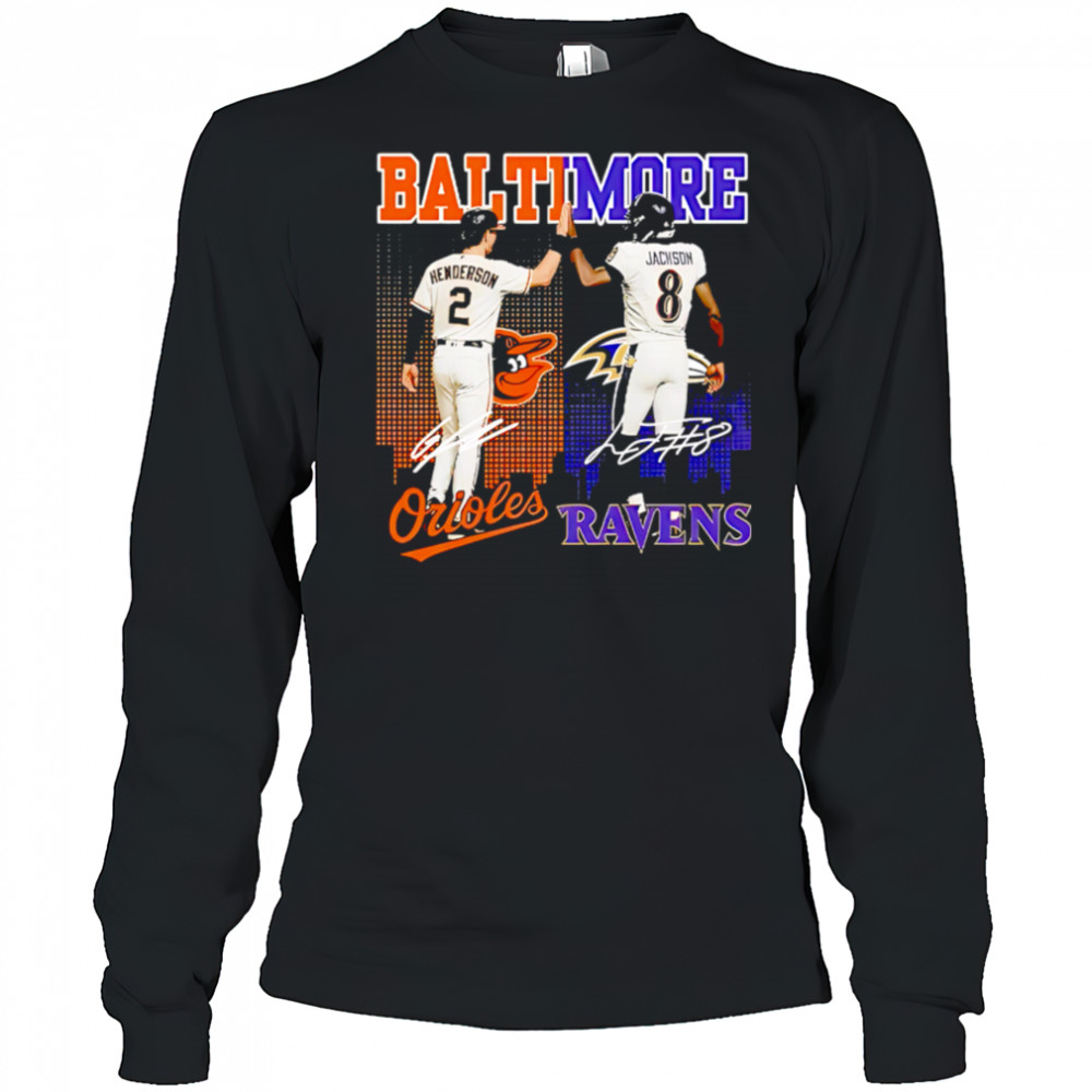 Baltimore orioles and ravens and star power shirt Long Sleeved