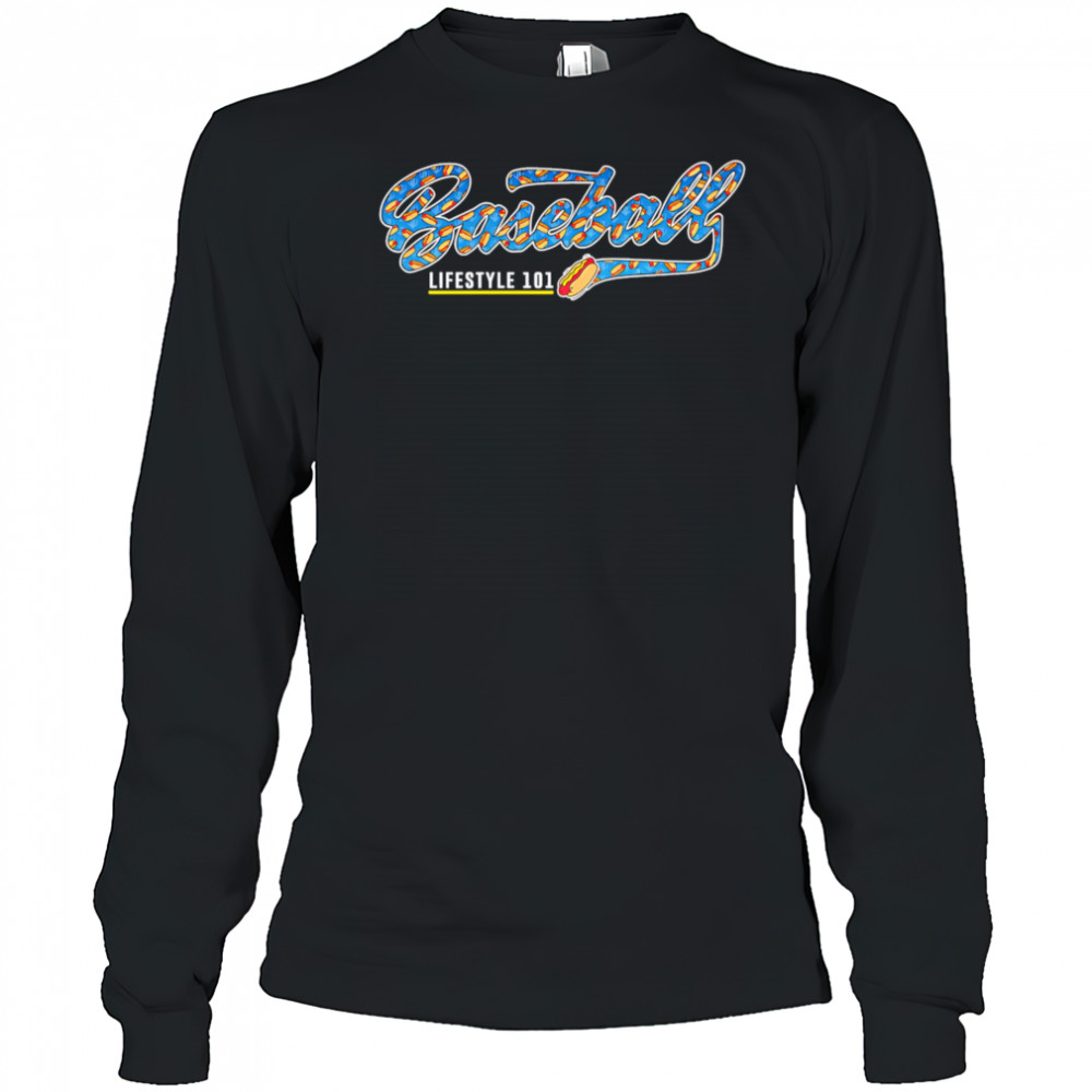 Baseball Hot Dog lifestyle 101 shirt Long Sleeved