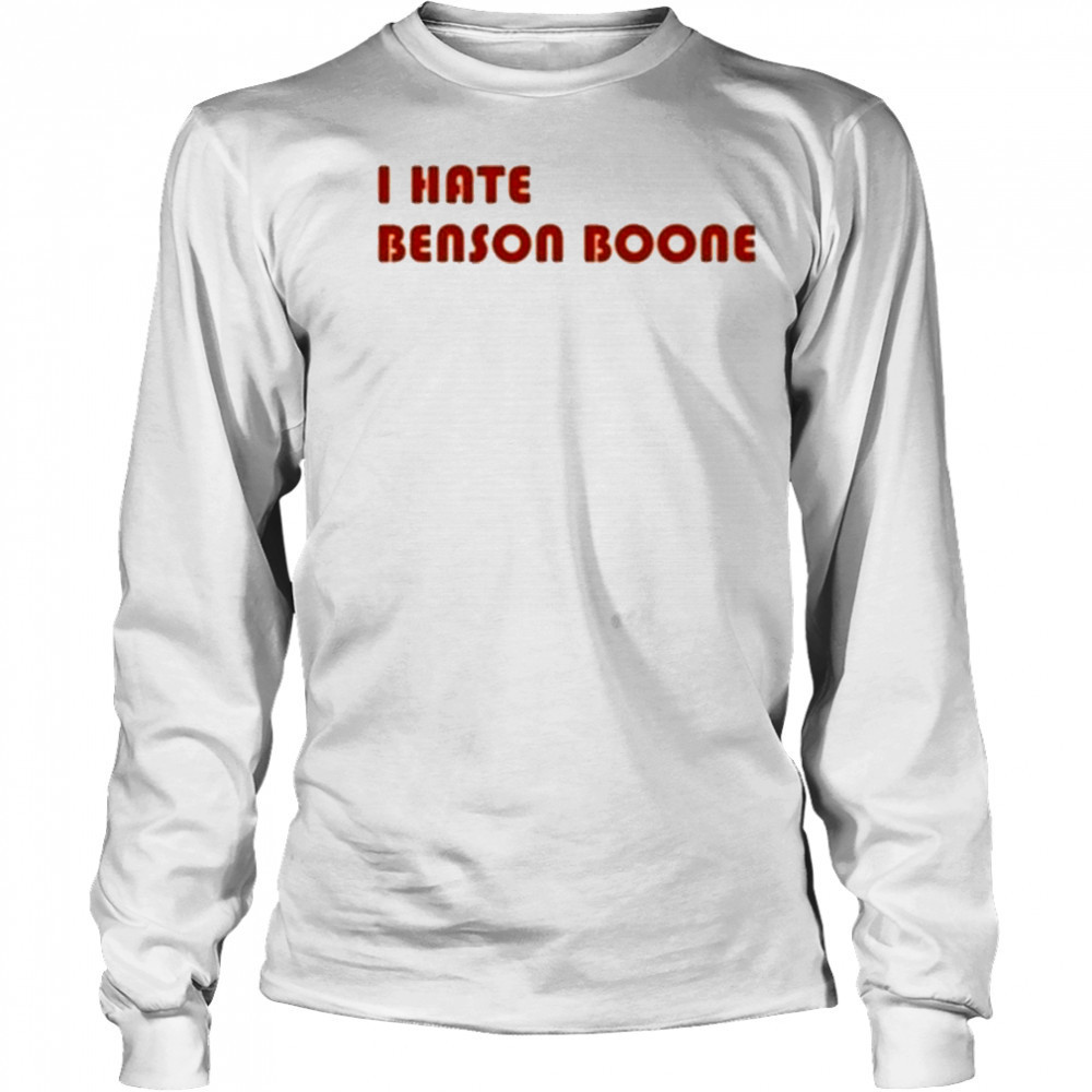 Benson Boone Wearing I Hate Benson Boone T-Shirt Long Sleeved