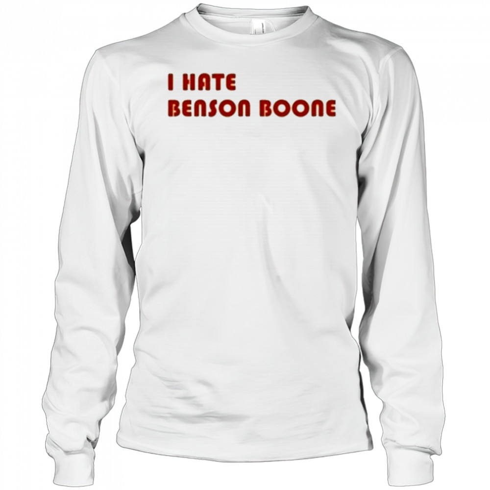 Benson Boone Wearing I Hate Benson Boone T-Shirt Long Sleeved