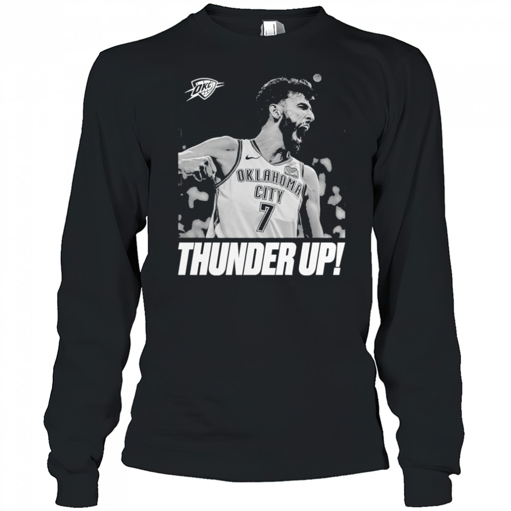 Chet Holmgren Oklahoma City Thunder Unisex 2025 NBA Finals Champions Celebration T-Shirt Long Sleeved