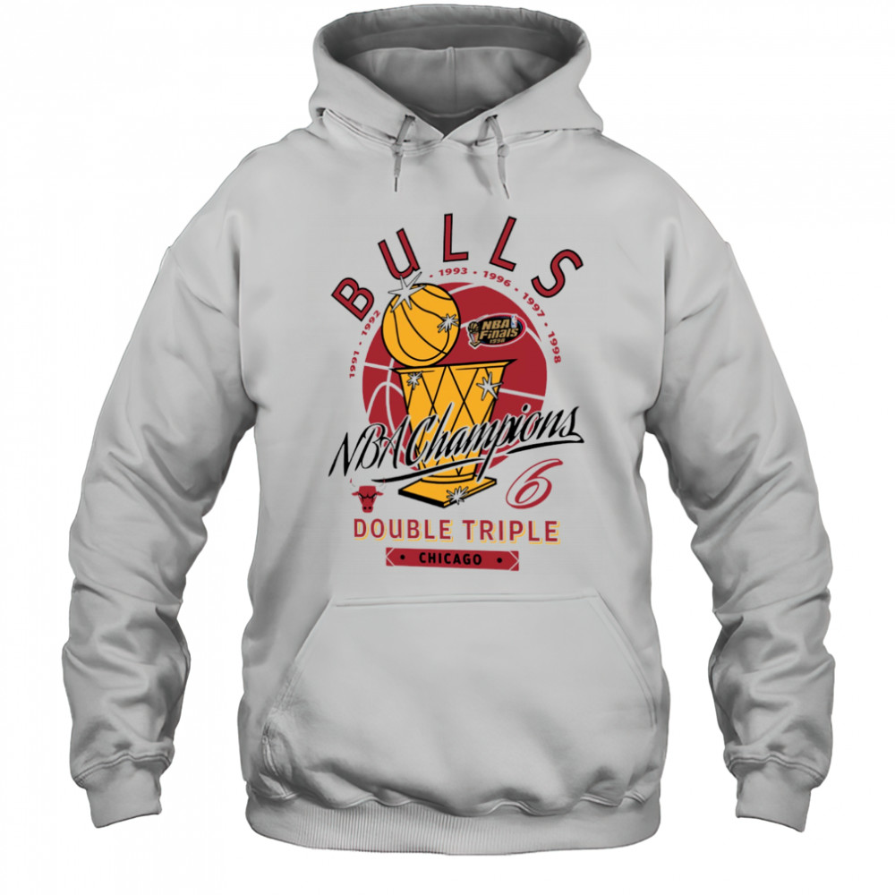 Chicago Bulls NBA Champions 6 Double Triple Chicago golden trophy shirt Hoodie