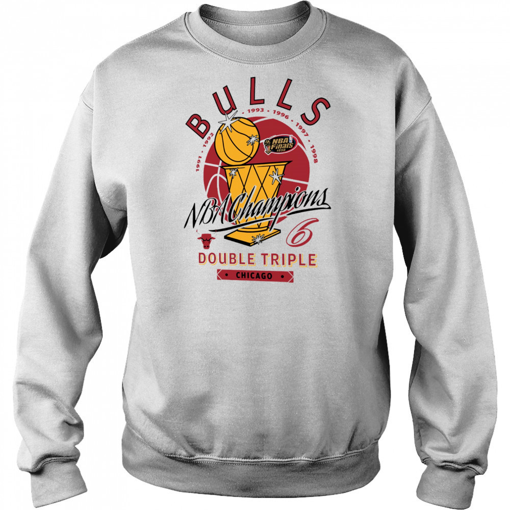 Chicago Bulls NBA Champions 6 Double Triple Chicago golden trophy shirt Hoodie