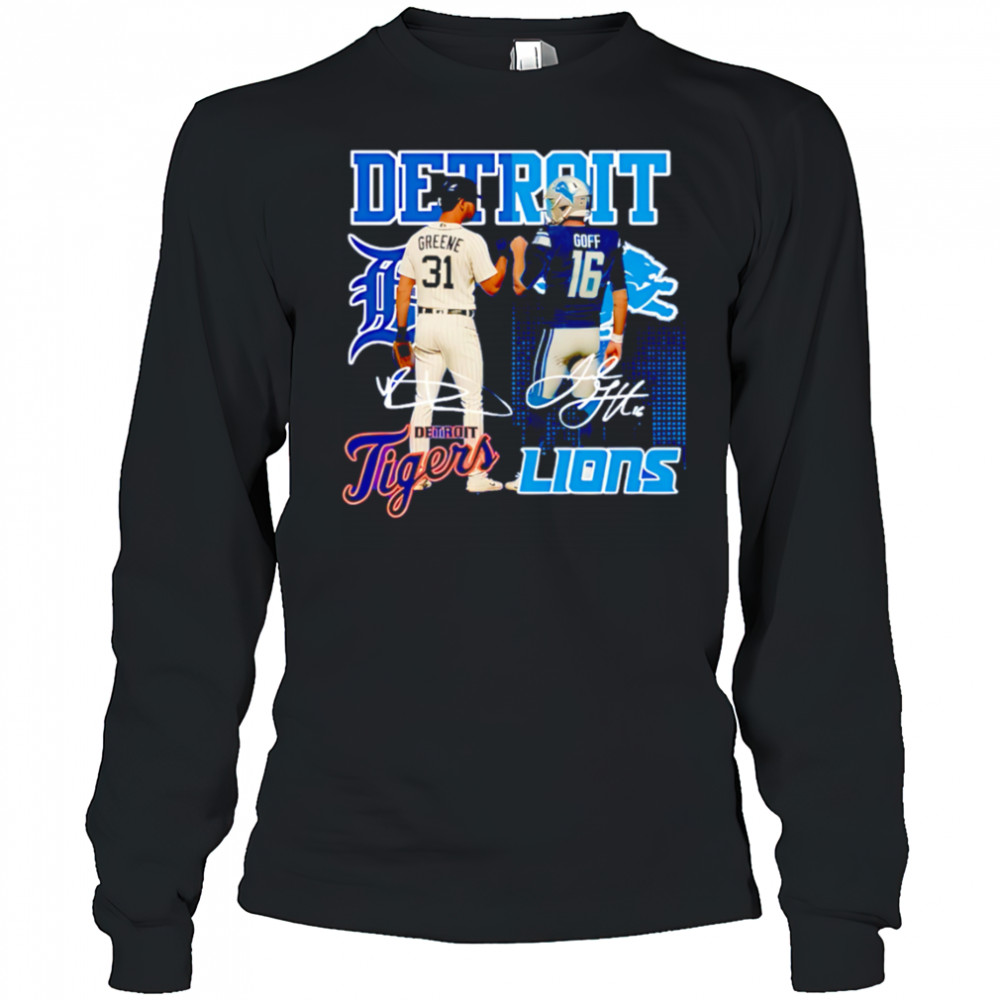 Detroit lions and tigers star power shirt Long Sleeved