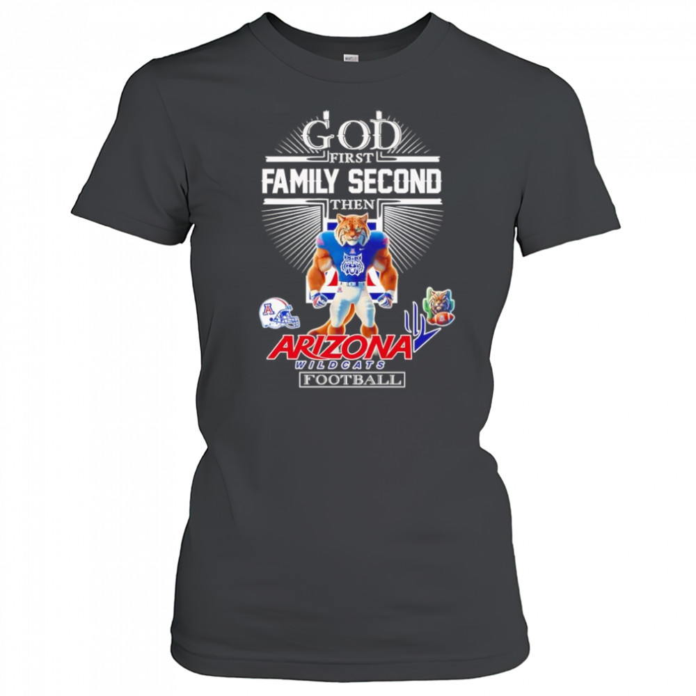 God first family second then Arizona Wildcats football mascot shirt Women's T-shirt