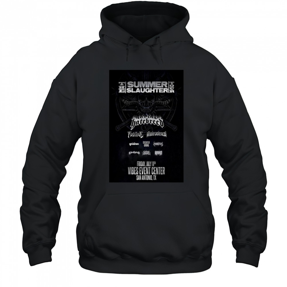 Hatebreed Texas Jul 11 2025 San Antonio Tour Poster T-Shirt Hoodie