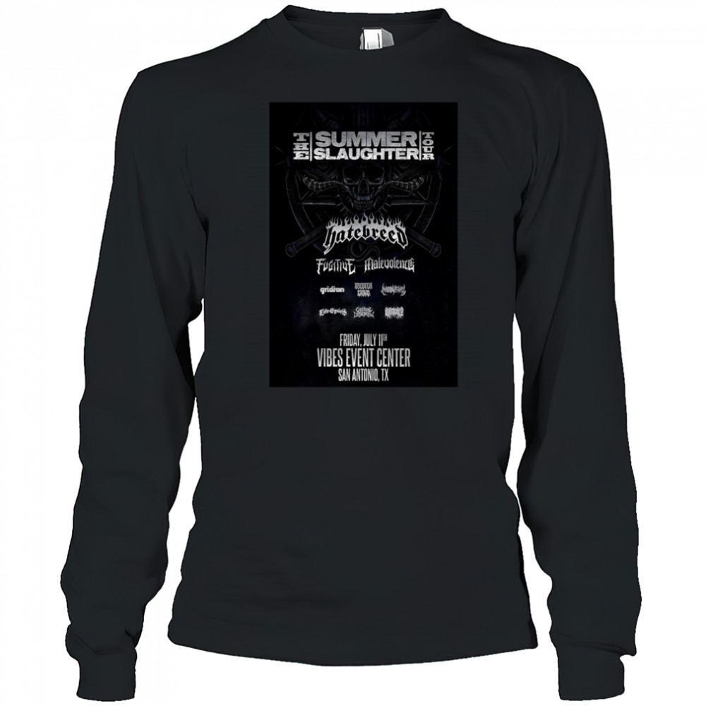 Hatebreed Texas Jul 11 2025 San Antonio Tour Poster T-Shirt Long Sleeved