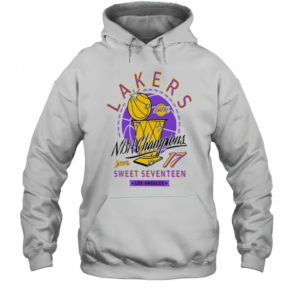 Los Angeles Lakers NBA Champions Sweet Seventeen golden trophy shirt Hoodie