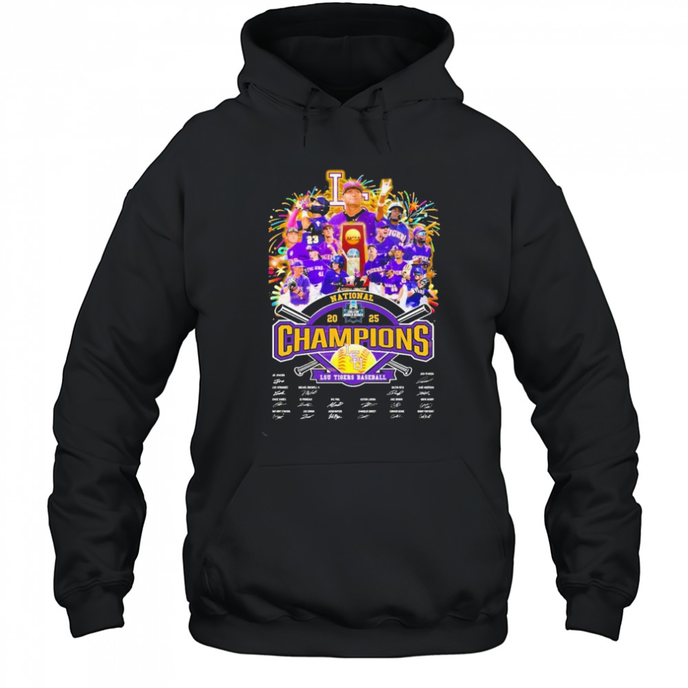 LSU Tigers Baseball National 2025 Champions Signature Unisex T-Shirt Hoodie