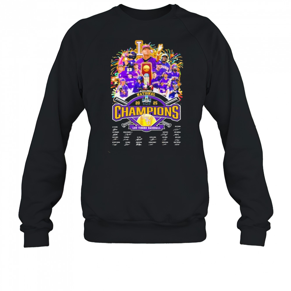 LSU Tigers Baseball National 2025 Champions Signature Unisex T-Shirt Sweatshirt