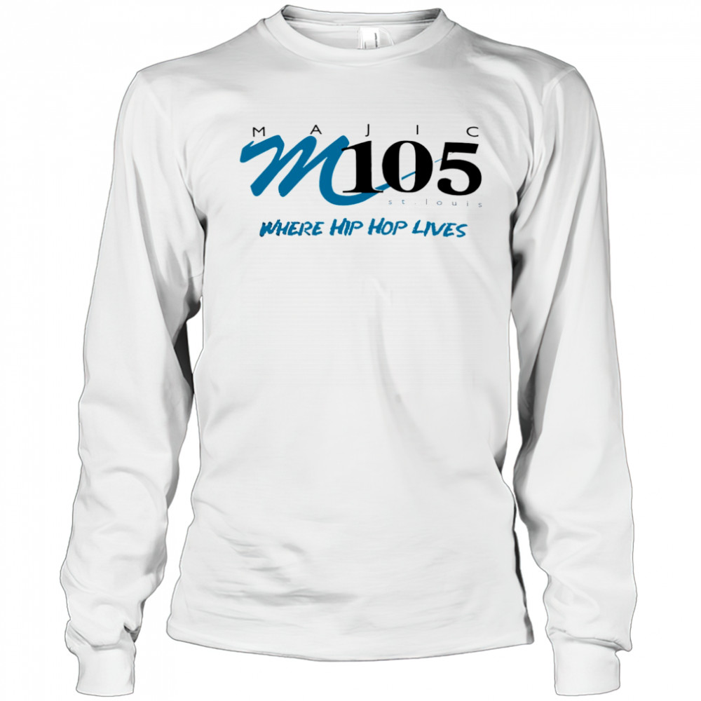 Majic M105 St. Lucia where Hip Hop lives logo shirt Long Sleeved